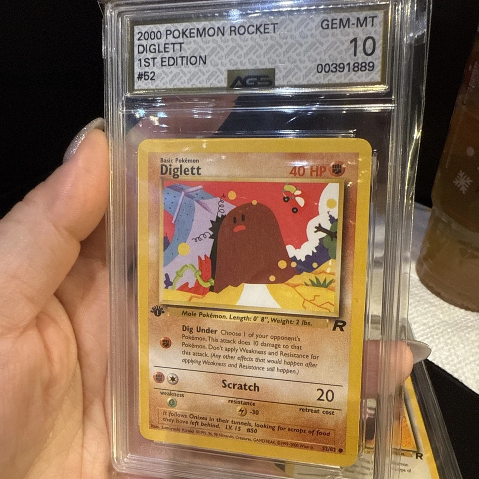 Vintage 2000 POKEMON ROCKET 1ST ED #52 DIGLETT Graded AGS 10 Gem - Image 2 of 3