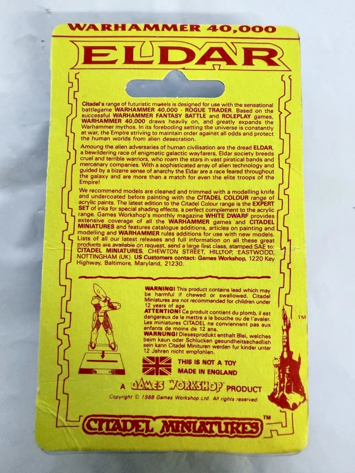 Warhammer 40k Rogue Trader Era Eldar Artillery blister Sealed NOS 5921 OOP - Image 2 of 4