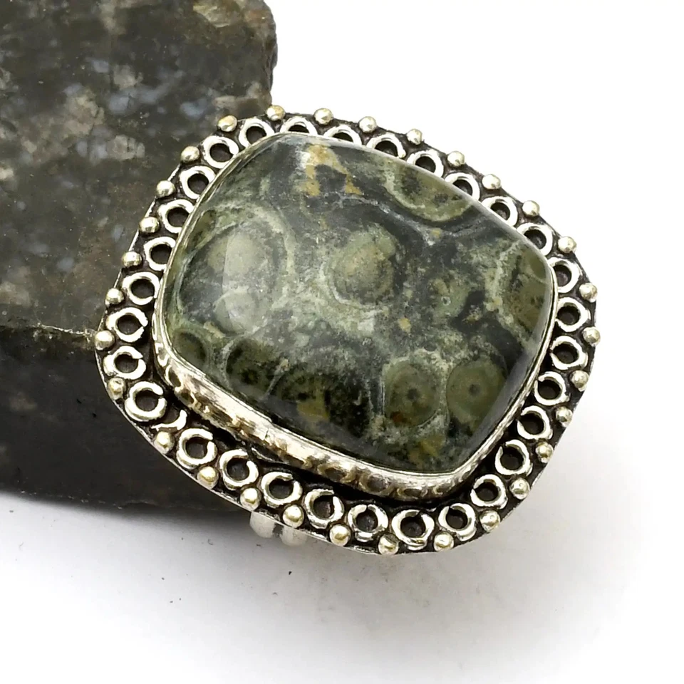 Stern Galaxie Edelstein ethnischer handgefertigter Ring Schmuck als Geschenk US-Größe - 7 AR 33286