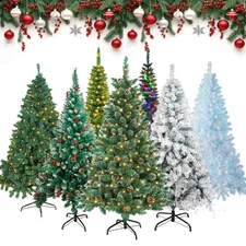 Artificial Christmas Tree LED Lights/Fiber Optic Pre Lit/Snow Flocked 4/5/6/7FT