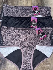 Maidenform Women Period Hipster Leak Protection Underwear Panties 3-Pair (A) 2XL