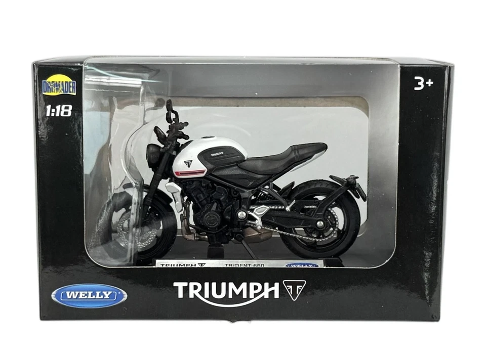 WELLY TRIUMPH TRIDENT 660 1:18 MOTORRAD DIE CAST MODEL NEU IM KASTEN 12860 - Bild 4 von 4