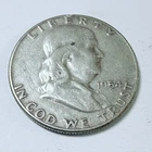 1954 Franklin Half Dollar, 90% Silver, Circulated Coin Free Shipping #8852