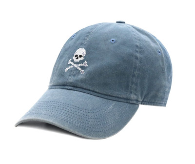 NEW Vintage Skull & Bones Hand-Stitched Hat / Baseball Cap Navy