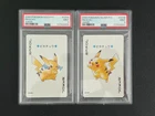 2000 Pokemon Pikachu Poker Playing Cards Joker Gold 025A & Silver 025B PSA 9