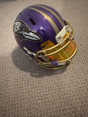 Ray Lewis Signed, Purple, Ravens Helmet, Mini Authenticated Visor ￼