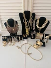 34 + Vintage To Now Goldtone Costume Jewelry Lot 10 Signed Trifari Monet, Napie