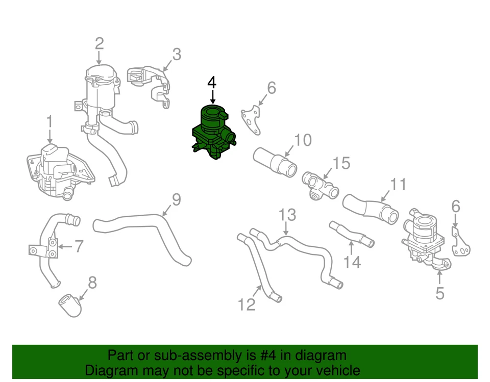 Оригинальный отводной клапан Nissan 14830-JF04A - Изображение 2 из 2