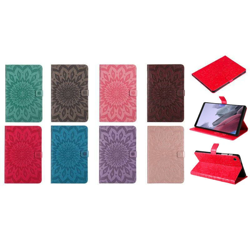 Funda con soporte para tarjetas de cuero flor para Samsung Galaxy Tab A A6 A7 S5e S6 Lite Foto 2 de 4