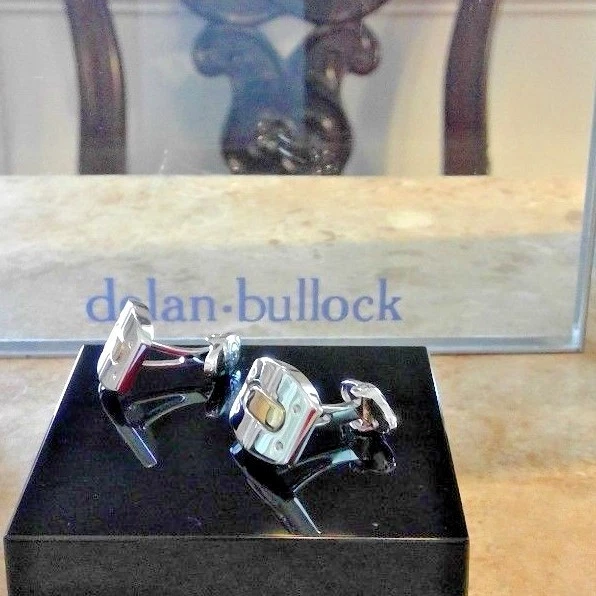 Gemelos DOLAN BULLOCK BARREL plata de ley y oro de 14kt $280 DCL016600   Foto 2 de 3