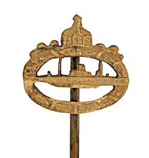 Imperial German WWI U-Boat lapel Submarine stickpin brass.