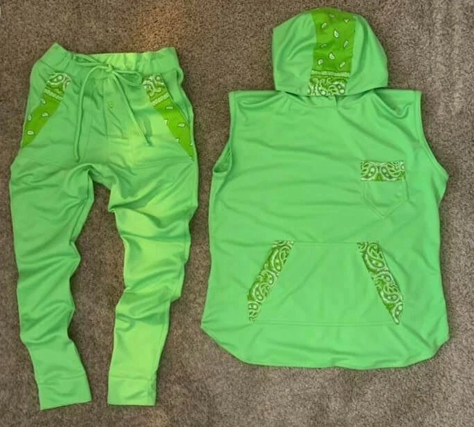 Lime green online jogger set
