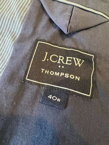 J Crew Thompson Microstripe Seersucker Blue Blazer 40R - Picture 12 of 15