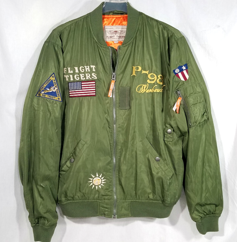 Flight Tigers Jacket P-98 Warhawk Green Bomber Souvenir Replica WWII Style 3XL - Picture 3 of 19