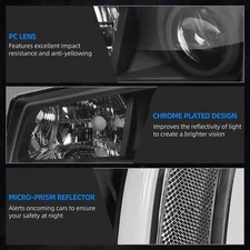 OE - Black Housing/Amber/Clear AUTOSAVER88 Headlight Assembly kit Compatible