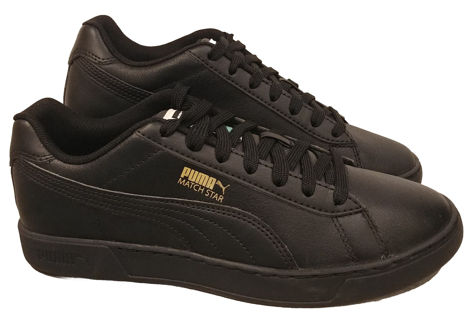 PUMA MATCH STAR Men's 6.5 Lace-Up Sneakers in Black Gold 38020403