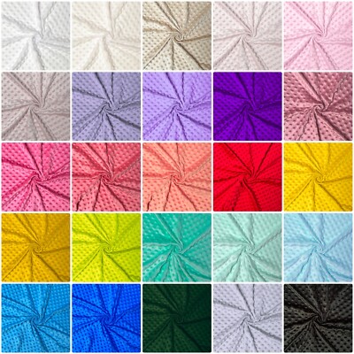 Minky Mikrofaserstoff mit Noppen Uni Polyester Kuschelplüsch Stoff