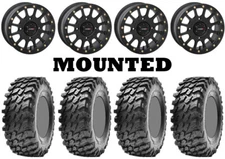 Kit 4 Maxxis Rampage Tires 30x10-14 on System 3 SB-5 Beadlock Matte Black 1KXP