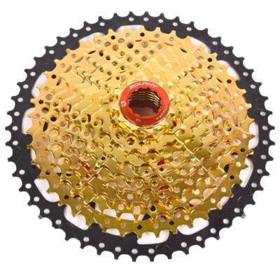 Bolany MTB Fahrrad 10 Gang 11-50T Kassette Schwungrad gold passend für Sram Shimano HG500