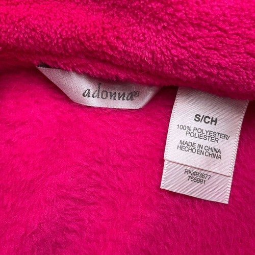 Adonna Robe Women Small Pink Fuschia Soft Fleece Full Zip Long Grannycore - Picture 4 of 10