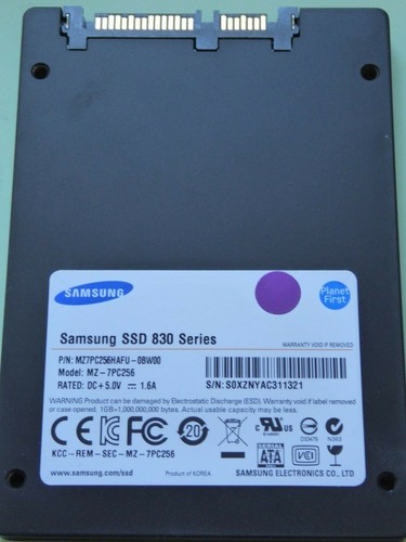256GB SSD Samsung SSD 830 Series MZ-7PC256 P/N: MZ7PC256HAFU-0BW00 SATA III