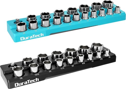 DURATECH 2PCS 3/8"/1/4"/1/2" Magnetic Socket Organizer Socket Holders SAE Metric - Picture 27 of 29