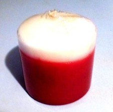 New MAINSTAYS HOME Warm Apple Pie Maroon & White 4" Candle Made in USA