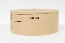 Lot of 6 Rolls Kraft Gummed Tape – 70mm x 500ft – Water Activated – Reinforced