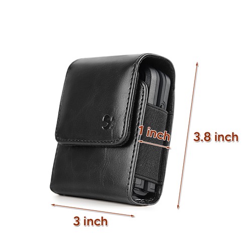 Men's Luxury Faux Leather Belt Loop Holster For Samsung Galaxy Z Flip 5 / Flip 4 - Picture 8 of 25