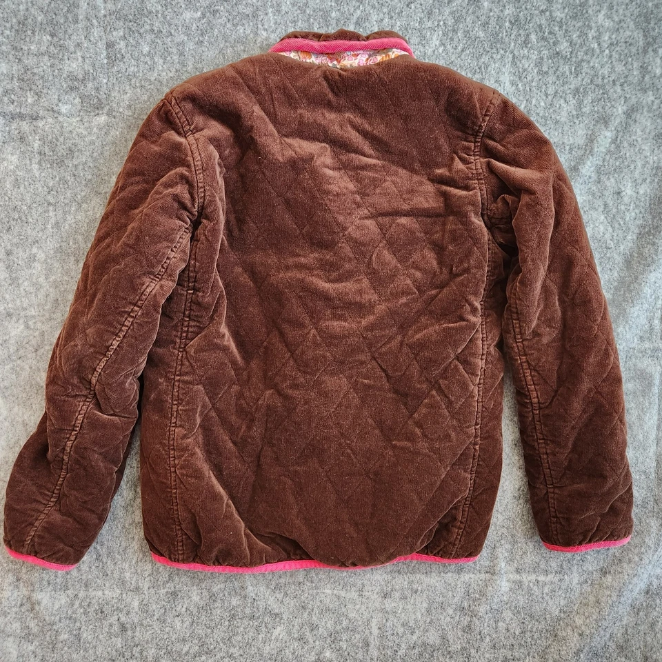 Abrigo de Pana Lilly Pulitzer Niñas 10 Marrón Rosa Acolchado Calabaza Floral De Colección Foto 2 de 4