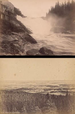 Christiania & Ler Herbst Norwegische Landschaft Zwei Alte Knudsen Fotos 1890