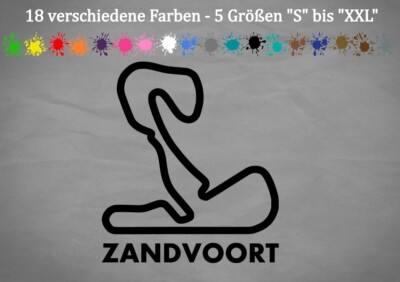 Circuit Zandvoort Aufkleber Niederlande Sticker Park Formel 1 18 Farben 5 Größen