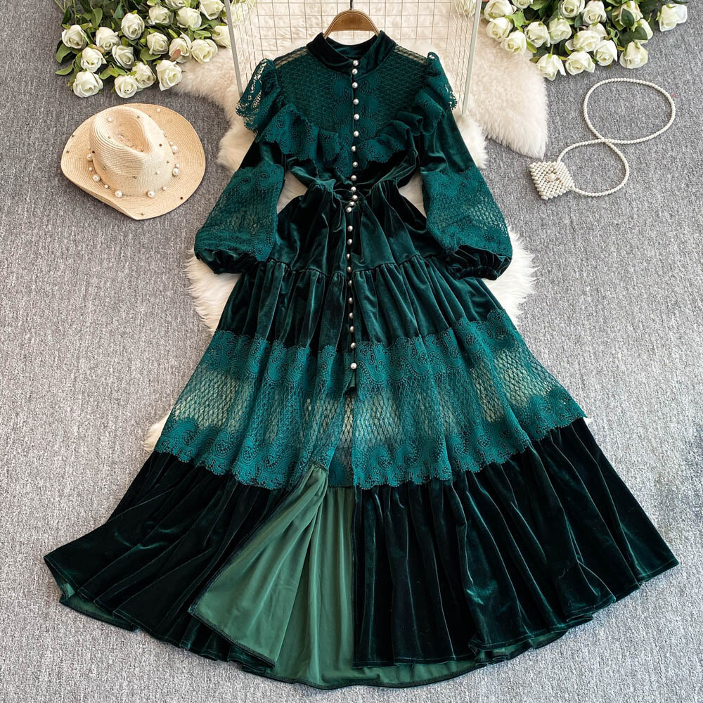 green emerald velvet dress Newshows Womens Long Sleeve Casual Dresses 2025 Business Work Teacher Fall  Church Belted A Line Flowy Midi Dress(Army Green-1,Small) at Amazon Women's  Clothing store main image 0