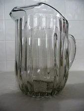 Jeannette Glass National Clear Ribbed/Dot Pitcher - Handle, Spout & Ice Lip USED