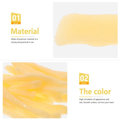 Puntelli per patatine fritte finte 30 pezzi patatine fritte imitazione in PVC per ornamento casa - Foto 5 di 11