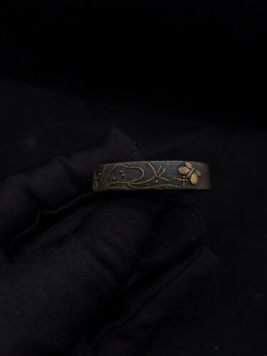 Japanisches Schwert Schmetterling Single Fuchi für Katana, Edo Periode antik F005