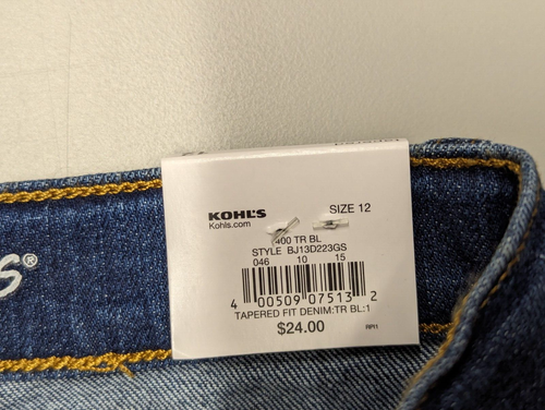 Jumping Beans Boys Tapered Fit Adj Waist Stretch Denim Jeans - Blue Size 12 - Picture 3 of 3