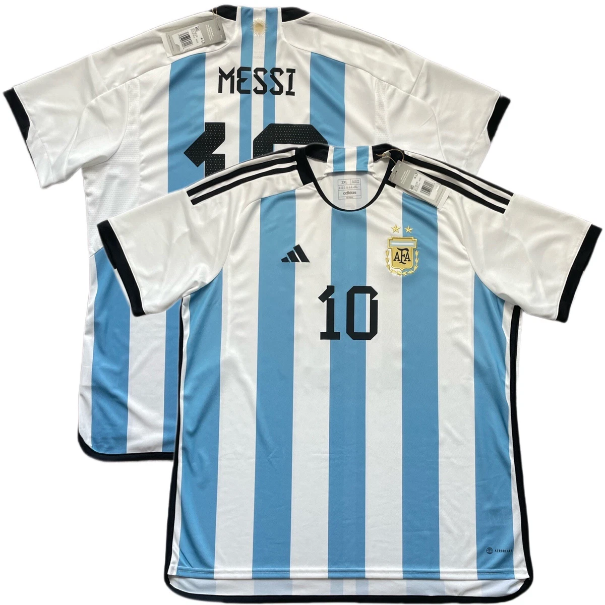 Argentina No.10 Messi Jersey (26 Yards), Argentina Soccer Jersey 2022,  Messi Shirt Short Sleeve Football Kit, Kids/Adult Soccer Fans Gifts