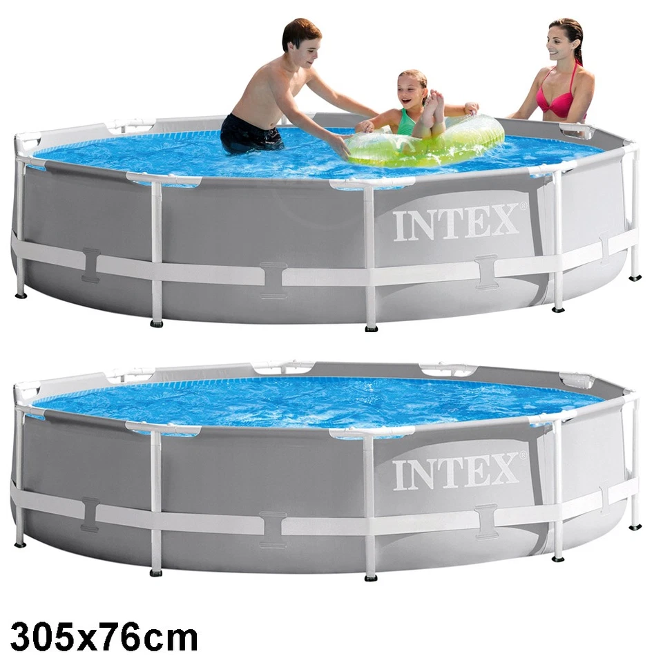 INTEX Prism Frame Swimming Pool auch mit Pumpe Schwimmbecken Stahlrohrbecken