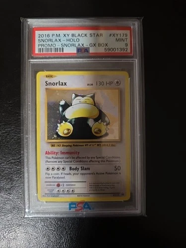 2016 P.M. XY Black Star Snorlax HOLO #XY121  PSA 9
