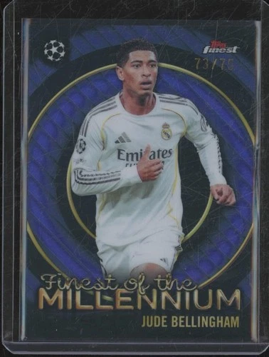 2025-26 Topps UCC Finest JUDE BELLINGHAM Millennium Blue Refractor /75 JA332