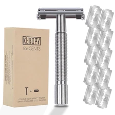 Double Edge Single Blade Safety Razor for Men and Women with 10 Premium Stainles