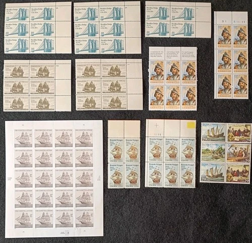 Lot of 76 US Stamps - Collection of Ships, Captains, Bridges