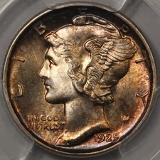 1929-D Mercury Dime PCGS MS-65FB - Amazing Toning!