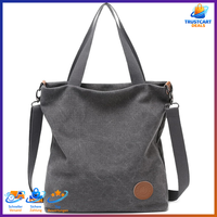 Handtasche Damen Canvas Schultertasche Multifunktional Grau Groß FüR Schule