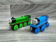 THOMAS  FRIENDS WOODEN RAILWAY HENRY  GORDON TRAIN LOT 1997 1998 NO TENDERS
