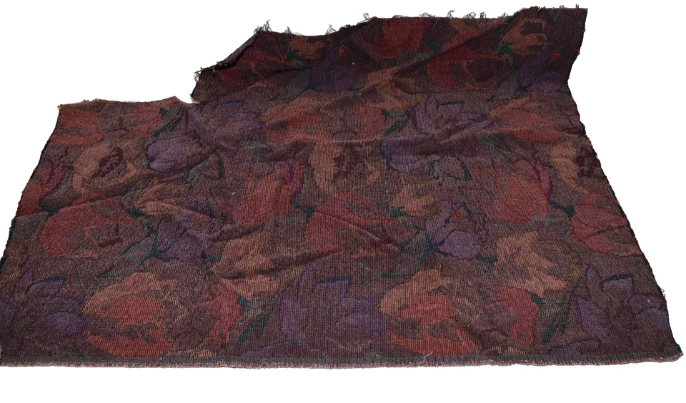 Vintage Kirk Brummel Purple Floral Thick Upholstery Fabric 16" ro 22" x 30" - Image 2 of 3