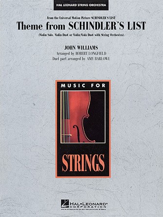 Theme from Schindler's List Music for String Orchestra Score & Parts