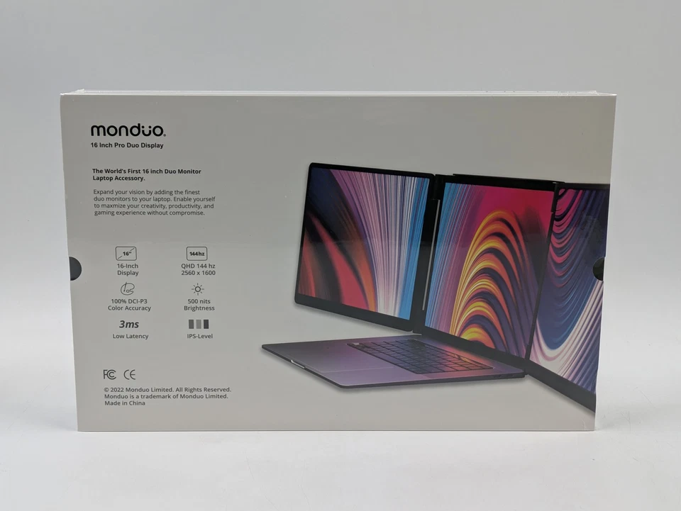 Monduo 16" Pro Duo LED Monitor Display 2560x1600 144Hz 3ms Black | MD-010P - Image 3 of 4