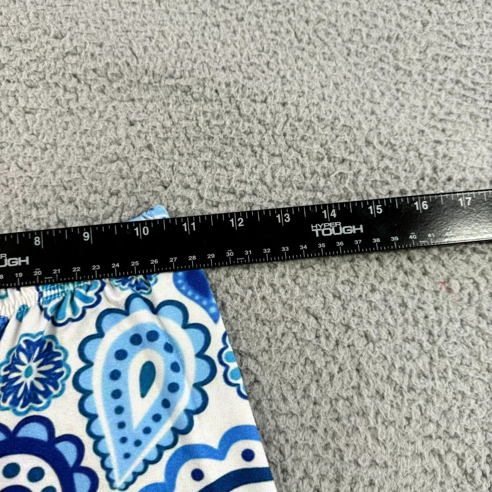 KYKU Azul Blanco Mujer M Paisley Floral Mandala Elastizado Tirar en el Tobillo Leggings Foto 3 de 4